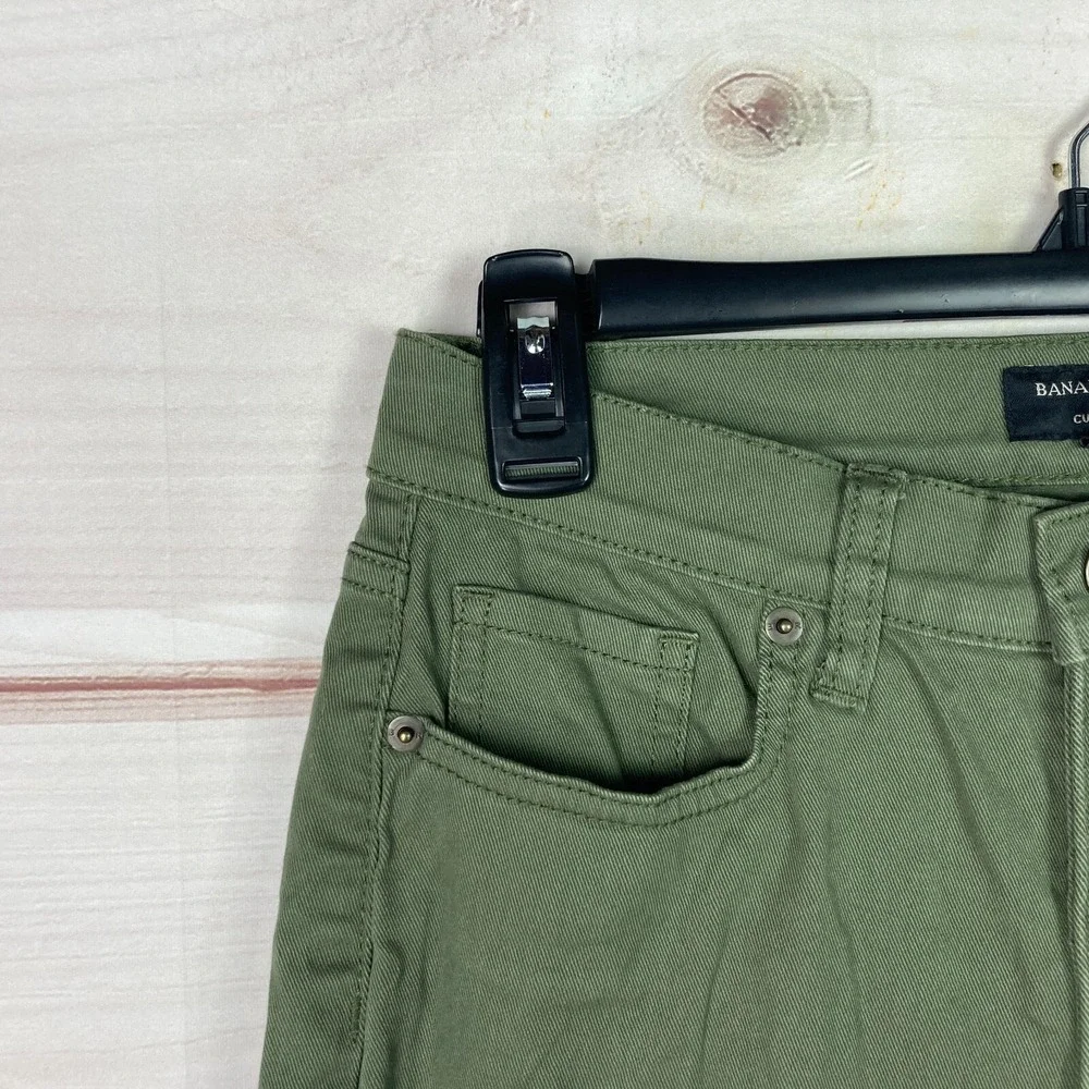Banana Republic Pants Womens 26 2 Green Curvy Skinny Mid Rise Pockets Stretch